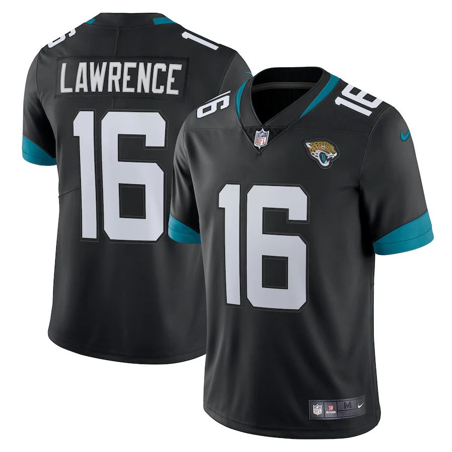 Men Jacksonville Jaguars 16 Trevor Lawrence Nike Black Alternate Vapor Limited NFL Jersey